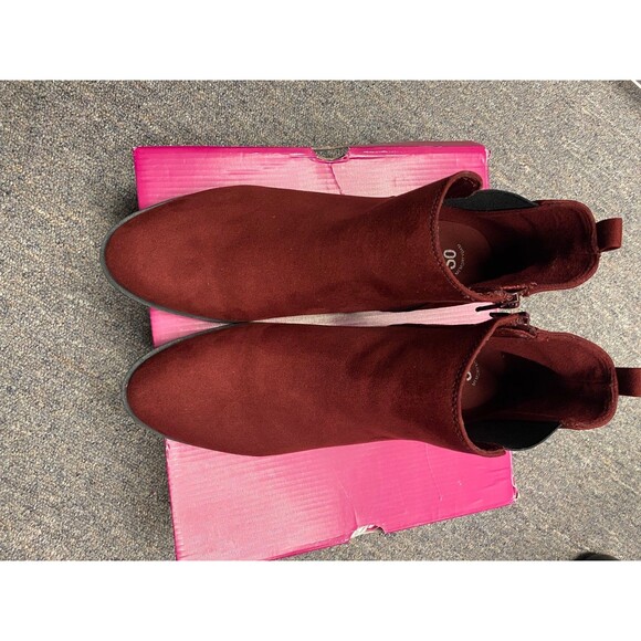 So Memory Foam Burgundy Ankle Boot 9 1/2 Med - Picture 4 of 9